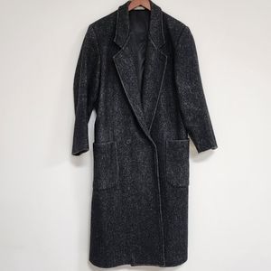 vintage DASH long wool coat overcoat men's size 38 in dark gray